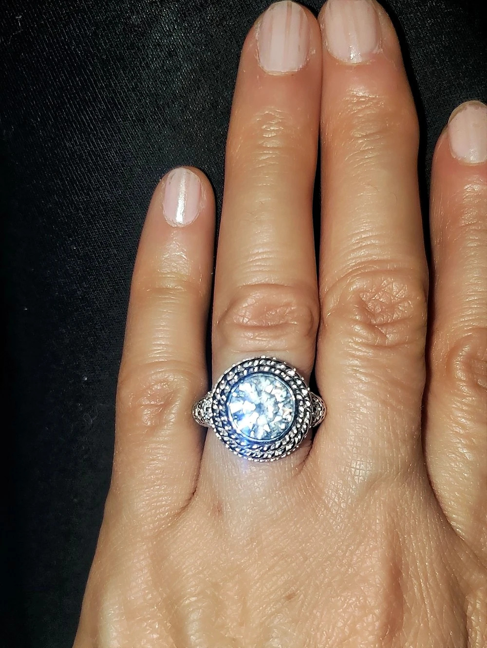 Silver-Tone Statement Ring Like New